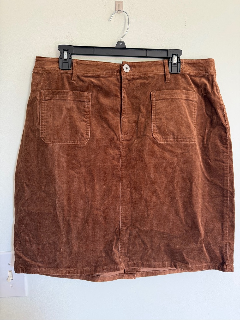 J.Jill Classic Brown Corduroy A-Line Skirt Fall Autumnal Earthy Academia